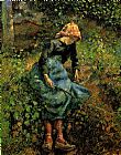 Young Peasant Girl with a Stick by Camille Pissarro